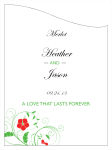 Flowers Large Curved Rectangle Wine Wedding Label 3.625x5
